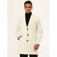 thumbnail image 3 of INSPIRE CHIC Manteau Trench pour Homme Coupe Ajustée Revers Cranté Pardessus à Simple Boutonnage Blanc m, 3 of 6