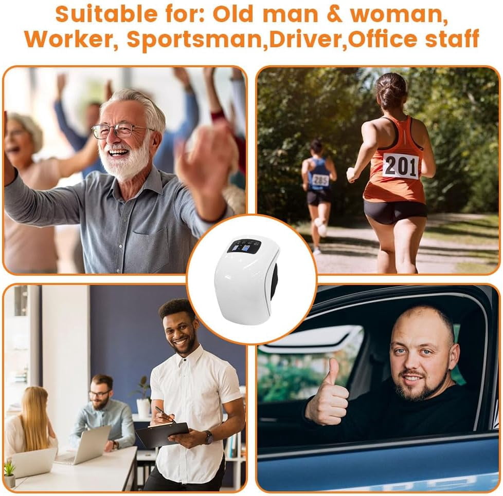 Wearable Knee Wrap with Controllable Heat, Vibration, and Dual-Wavelength LEDs, Cordless Rechargeable Device with Adjustable Straps for Home Use