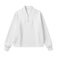 thumbnail image 7 of Sweatshirt for Women Pullover Lightweight Quarter Zip Collar Long Sleeved Loose No Hoodies Sweatshirt, 7 of 7