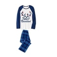 thumbnail image 3 of Pijamas familiares a juego de Navidad, conjunto de pijamas de Feliz Navidad, astas de alce, azul, 3 of 3