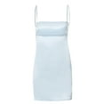 thumbnail image 4 of Women Spaghetti Strap Sleeveless Mini Dress Sexy Bandage Backless Satin Dress for Nightclub Beach, 4 of 6