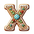 thumbnail image 2 of Sulaicai 26 Gingerbread Alphabet Letter Ornaments, Christmas A to Z Letters - Xmas Tree Hanging Ornaments for Christmas Tree Holiday Party Decorations (X), 2 of 6