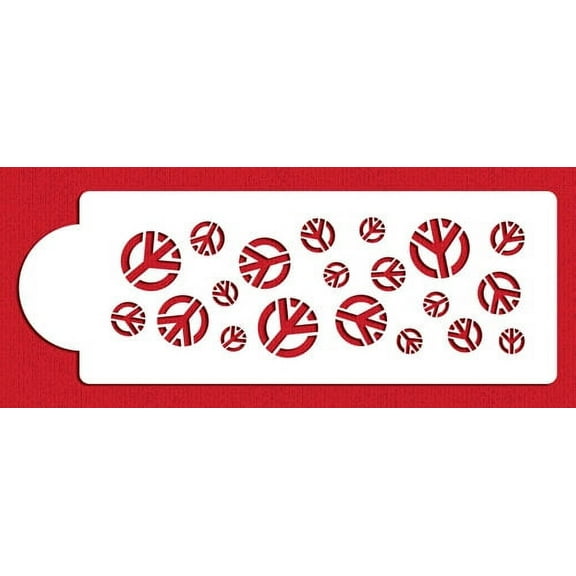 Designer Stencils C484 Peace Sign Cake Stencil Side, Beige/semi-transparent