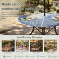 thumbnail image 6 of Round Outdoor Tablecloth with Umbrella Hole and Zipper, Blue Grey Palm Leaves Tablecloth with Elastic Waterproof, Summer Tropical Plants Botanical Patio Table Covers for 45" - 54" Picnic Pool Tables, 6 of 9