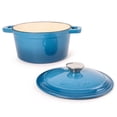 thumbnail image 2 of BergHOFF Neo 3pc Cast Iron Cookware Set, Fry Pan & Round Dutch Oven, Blue, 2 of 10