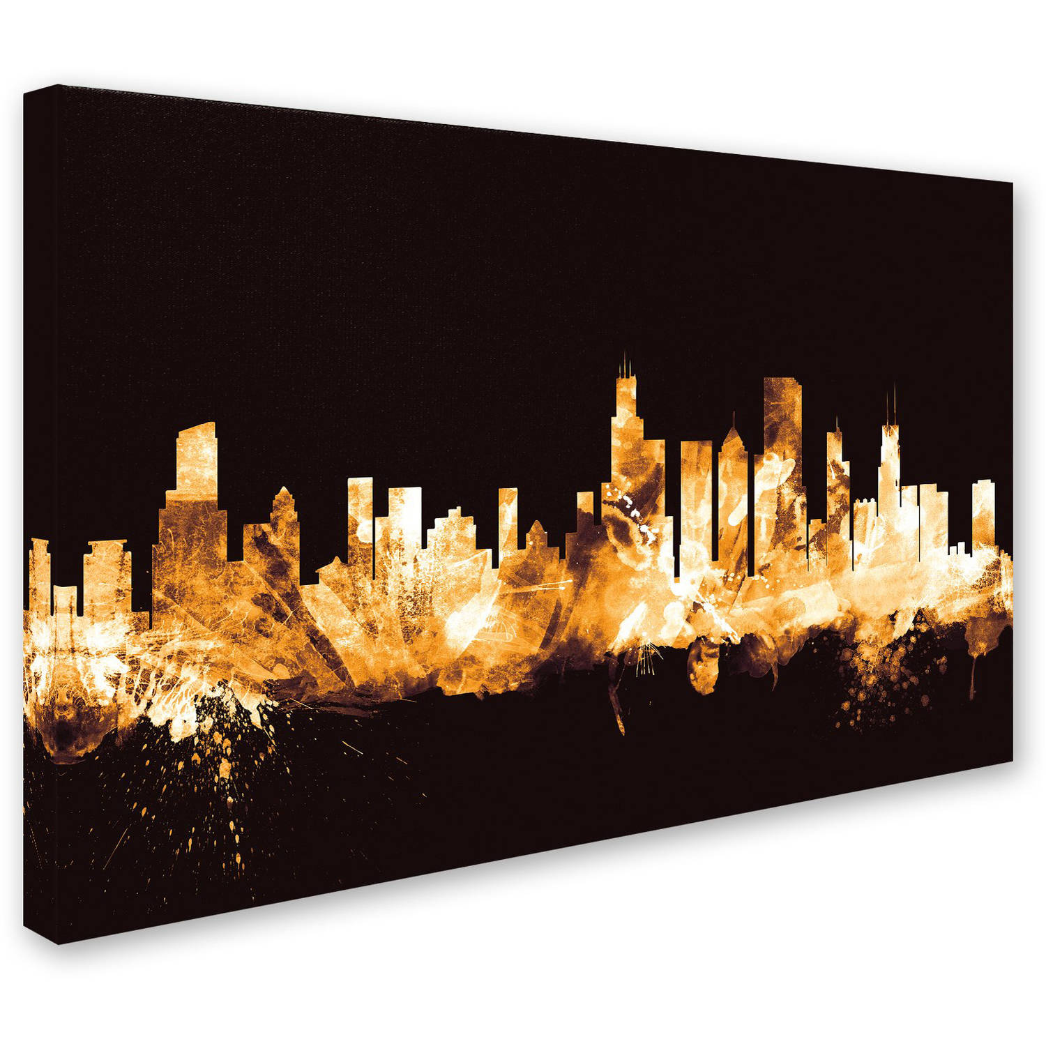 Trademark Fine Art "Chicago Illinois Skyline Gold" Canvas Art by Michael Tompsett
