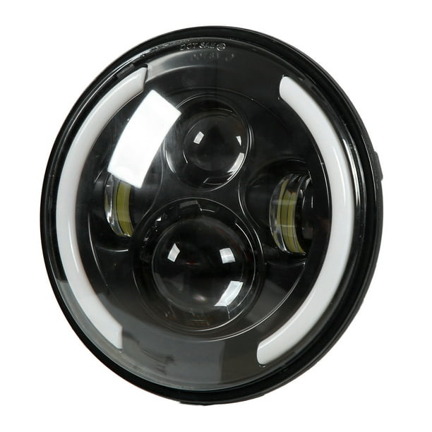 Faro LED redondo, luz diurna LED halo redonda de 7 pulgadas, faro redondo elegante y moderno