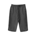 thumbnail image 4 of CIENVNSTG Cotton Linen Bermuda Shorts for Women High Waist Knee Length Baggy Solid Color Shorts with Pockets for Beach and Leisure Vacation Dark Gray XXL, 4 of 7