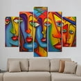 thumbnail image 5 of Colorful Face Canvas Art, Abstract People Wall Decor, Abstract Canvas Art, Contemporary Art Canvas, Human Face Poster, Modern Wall Decor, Canvas Wall Decor - 5P Mix-Rolled Canvas, 5 of 9