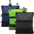 thumbnail image 2 of Golf bag ball holder valuable for men women, golf storage zipper handbag pocket with gear clip hook to attach bag, 2 of 5