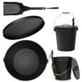 thumbnail image 5 of HomGarden 5.15Gal Galvanized Ash Bucket W/ Shovel + 5Pcs Iron Fireplace Tool Set  7"L x 7"W x 30.7"H, 5 of 12