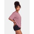 thumbnail image 4 of LMLYSoH Women's Summer T-Shirt Casual Loose Fit Stylish Striped Crew Neck Short Sleeve Drop Shoulder Tops, 4 of 8