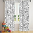 thumbnail image 5 of Blackout Kids Curtains,Football Icons Pattern Childrens Insulated Curtains Set Of 2,Bedroom Essentials,Toddler Room Decor 42"x84", 5 of 5
