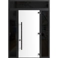 thumbnail image 3 of Front Exterior Prehung Steel Door / Dekton 0118 Natural Noir / 2 Side and Top Exterior Window Sidelite / Entry Metal Modern Painted W12+36+12x96+16 Left-hand, 3 of 5