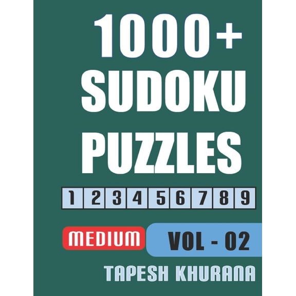 Sudoku Puzzle Book - Medium 1000  Sudoku Puzzles: Large Print Sudoku Activity Book for Adults without Answers, Book 2, (Paperback)