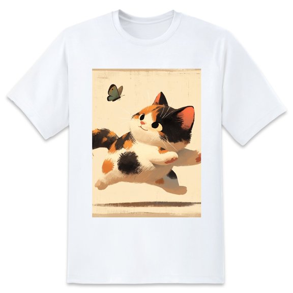 Basic Oversize Tees For WomenCat Loose Boyfriend Shirts Casual Blouse round neck