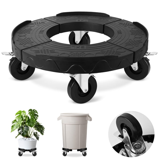 Bote de basura Dolly ToLAN BBT con ruedas de 3 pulgadas, 480 libras