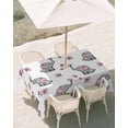 thumbnail image 3 of 52x70 Inch Outdoor Tablecloth with Umbrella Hole Zipper Rectangle Cute Elephants Rectangular Tablecloths Outside Waterproof Cartoon Funny Butterflies Pink Patio Table Cloth Cover for Picnic Party, 3 of 8