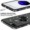 thumbnail image 6 of Glitter Cute Ring Stand Phone Case for Apple iPhone 7 Case,Bling Bumper Kickstand Sparkly Clear Soft Protective for Girls Women - Black, 6 of 6