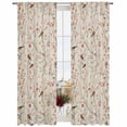 thumbnail image 2 of Flowers Birds Semi Sheer Window Curtains 84 Inches Long, Country Retro Botanical Floral Branches Rod Pocket Voile Silky Chiffon Curtain Light Filtering Drapes for Living Room, 52"x84", 2 Panels, 2 of 9