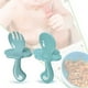 thumbnail image 4 of Juego de cucharas y tenedores para bebés Juego de cubiertos para bebés de fácil agarre Cuchara y tenedor de entrenamiento para la autoalimentación del bebé, 4 of 8