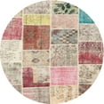 thumbnail image 1 of Ahgly Company Indoor Round Contemporary Orange Salmon Pink Patchwork Area Rugs, 10' Round, 1 of 6