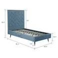 thumbnail image 3 of Manhattan Comfort Crosby Solid Wood Frame Twin-Size Bed in Blue, 3 of 9
