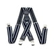 thumbnail image 2 of Tirantes para hombre de 4 cm de ancho, vintage, resistentes, duraderos, totalmente ajustables con 4 clips de metal en forma de X para hombres y mujeres, 2 of 5