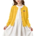 thumbnail image 2 of Mifsaly Girls Long Sleeve Cardigan Sweater Button Down Knit Cardigans Lightweight Cute Strawberry Embroidery Casual Fall Winter Warm School Outerwear, 2 of 9