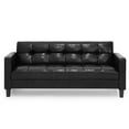 thumbnail image 4 of Furinno Brive Contemporary Tufted 3-Seater Sofa, Plain Black Leather, 4 of 6