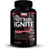 Force Factor Test X180 Ignite v2 Testosterone Booster & Supplement with Nitrates to Burn Fat, Build Muscle, Boost Energy and Enhance Vitality, Black, 120 Count