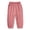 #090-Pink, variant on Girls' Fashion Solid Color Mosquito Proof Pants, Elastic Waistband Cuffed Leg Comfortable Long Pants, Loose Casual Trousers