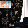 thumbnail image 5 of Black Christmas Blackout Curtains for Bedroom/Living Room, Pinch Pleated Black Out Curtains, Winters Colorful Snowflakes Patterned Room Darkening Window Drapes with Hooks 2 Panels, 39"x70", 5 of 8