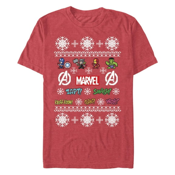 Men's Marvel Avengers Holiday Pixels Graphic T-Shirt