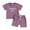 Purple, variant on Bagilaanoe 2pcs Toddler Baby Girl Shorts Set Short Sleeve Letter Embroidery T Shirt Tops + Shorts 3M 6M 12M 18M 24M 3T Kids Casual Summer Clothes