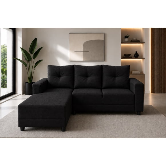 Sala Esquinera El Bazar Store Demeter Negro 210x160 cm Tela Lino nacional Modular