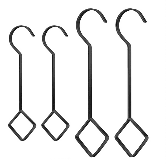 Large Heavy Duty S Hooks Plant Hangers Extension Steel Hanging Tool for Home Decoration Shopwindow Clothes Plants,4pcs x Pergola Birdcage Lamp Garden Hook,Black