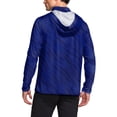 thumbnail image 3 of Havenx Men's Upf 50+ Sun Protection Hooded Shirt Texture Print Long Sleeve Hoodie with Mask Rapid Dry Rash Guard Shirts Cooling Lightweight Outdoor Hiking Fishing Clothing,Dark Blue M, 3 of 5