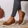 thumbnail image 5 of Women's Suede Pointed Toe Wedge Pumps, Raffia Trim Wedge Heel Dress Shoes, Plus Size Comfortable Wedge Heel Shoes for Spring Summer Wear, 5 of 10