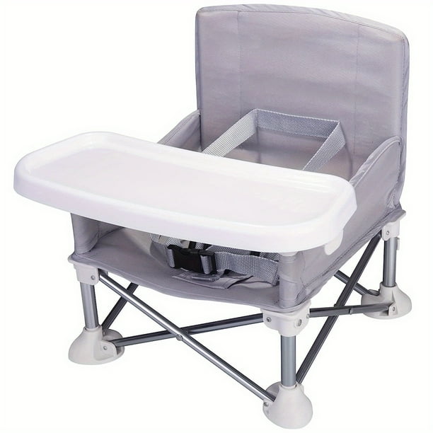 Baby Seat Booster Toddler Foldable Camping Chair Compact Portable Feeding Chair For Boys Girls With Safety Belt Food Tray Travel Bag Walmart en linea