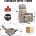 thumbnail image 2 of Rocker Recliner Chair with Heat Massage - Manual Swivel Recliner, Lumbar Heat, 8 Vibration Points, Fabric for Living Room, Bedroom, 2 of 9