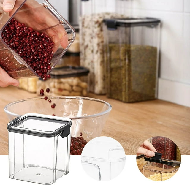 Mtfun Récipient Hermétique pour Aliments pour Organisation de Garde-Manger avec Couvercles Transparents Boîtes Durables pour Céréales Farine Café Riz Collations Conservation de la Cuisine et de la Fraîcheur