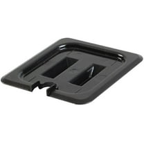 TrueCraftware- 1/6 Size Notched Polycarbonate Handled Food Pan Lid Black Color-Food Storage Container Cover Restaurant Commercial Hotel Pans Cover for Food Prep Fruits Vegetables Beans Corns