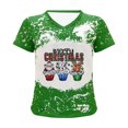 thumbnail image 3 of Camisas Navideñas Para Mujer, Blusas Con Estampado de Letras Divertidas de Verano, Camisetas Informales Con Cuello en V, Camisetas de Manga Corta Odeerbi ODB195642, 3 of 6