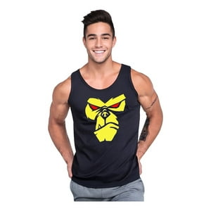 Persodesign - Polera Gorila Ojos Psicodelicos Gym Musculosa Tank Hombre Talla S Negro Hombre