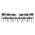 thumbnail image 2 of WestinTrends Alexandria Mid-Century Modern Upholstered Sherpa Round Dining Chairs (Set of 6), Ice Green, 2 of 11
