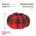 thumbnail image 2 of Fall Fabric Pumpkins Decor,Vintage Plaid Fabric Pumpkins Autumn Decor,Rustic Farmhouse Pumpkins for Mantel Table, Thanksgiving Halloween Autumn Home,Red, 2 of 7