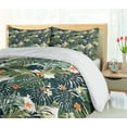 thumbnail image 4 of Ambesonne Floral Duvet Cover Set, Botanic Tropic Leaves, 2-Calking, Green and White, 4 of 6