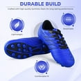 thumbnail image 2 of Vizari Boca Firm Ground Soccer Cleats for Kids & Youth – Lightweight, Durable, Comfortable Shoes with Traction & Padded Heel - Blue/Black, 10.5, 2 of 6