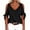 Black, variant on Summer V-neck Women Solid Color Off Shoulder Casual Shirt Bownot Blouse Tops